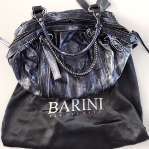 NWT Francesco Biasia large black and silver bag